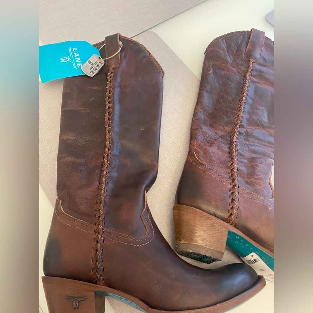 LANE Plain Jane Knee High Western Boot